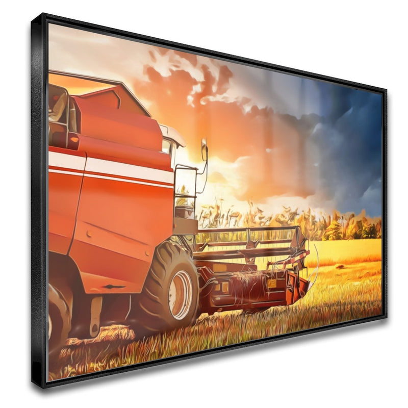 Quadro Colheitadeira Mf Estilo Pintura