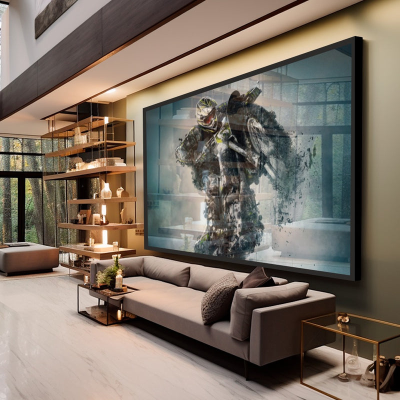Quadro Motoqueiro Estilo Pintura Com Peças