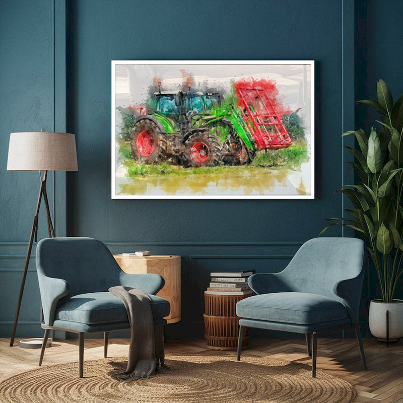 Quadro Trator Empilhadeira Estilo Pintura