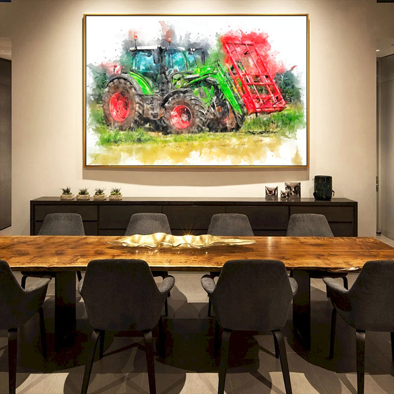 Quadro Trator Empilhadeira Estilo Pintura