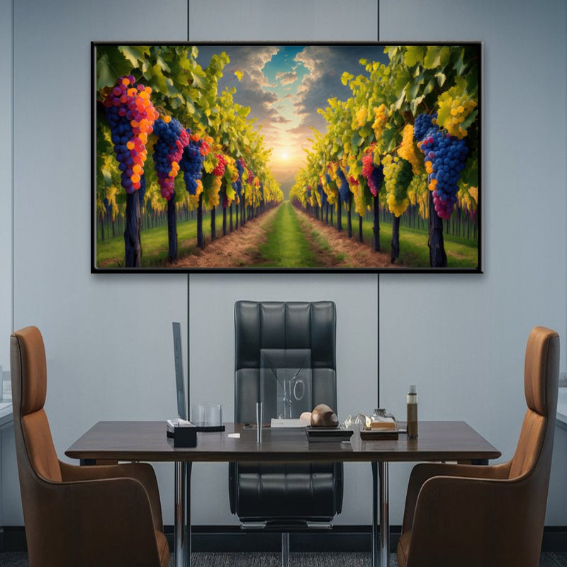Quadro Parreiral De Uvas Estilo Pintura